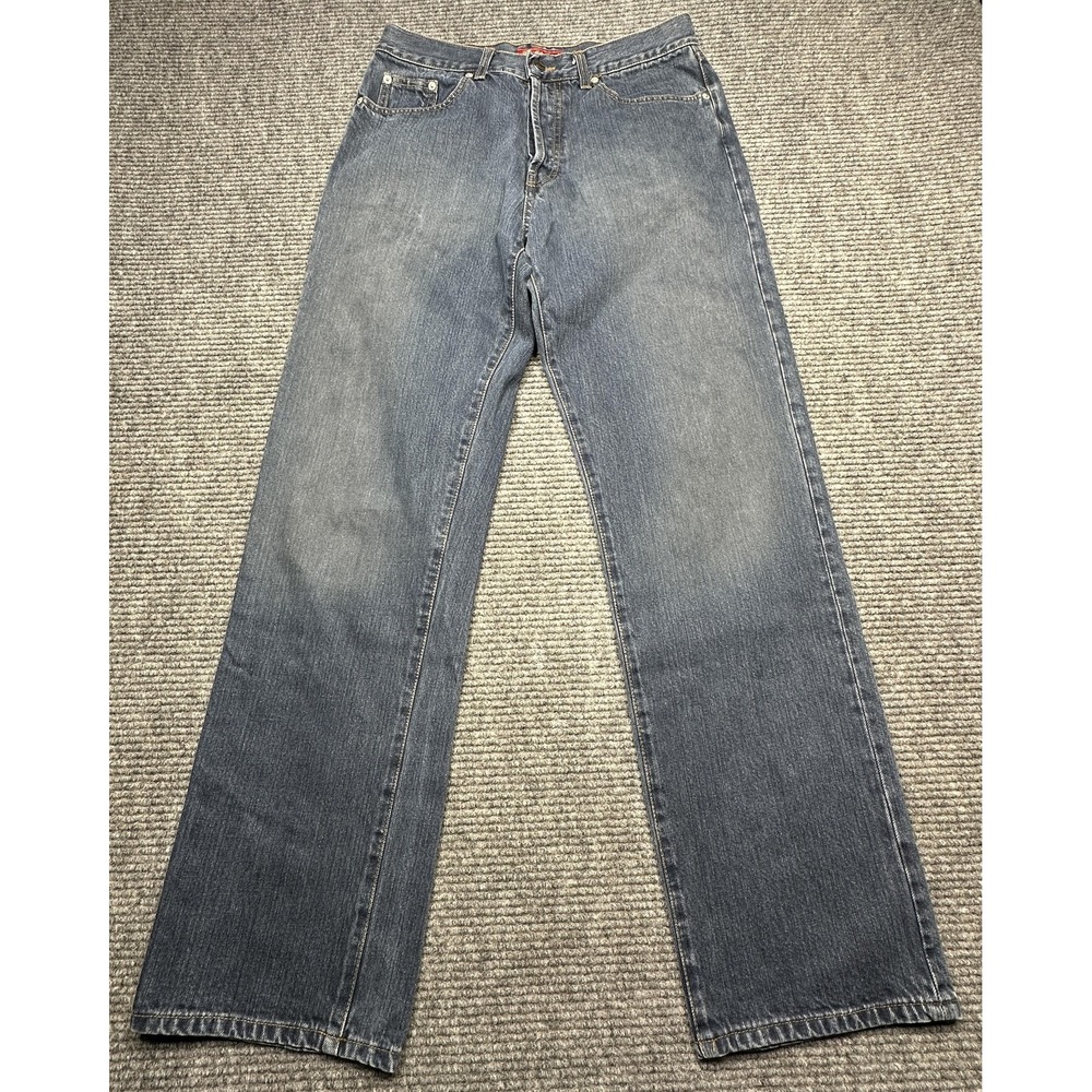 Ben Sherman Jeans Mens 34x31 Blue Straight Leg Denim Button Fly Casual JM001MO